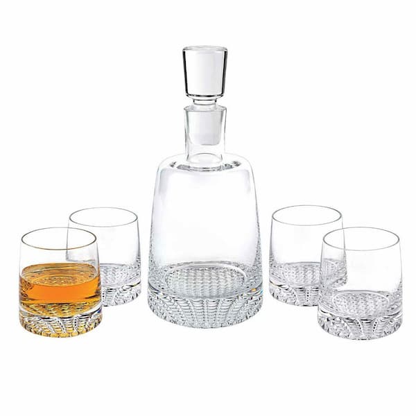 HomeRoots Amelia 11 in. W x 11 in. H x 11 in. D Round Clear Crystal Wine Glasses Set of 5