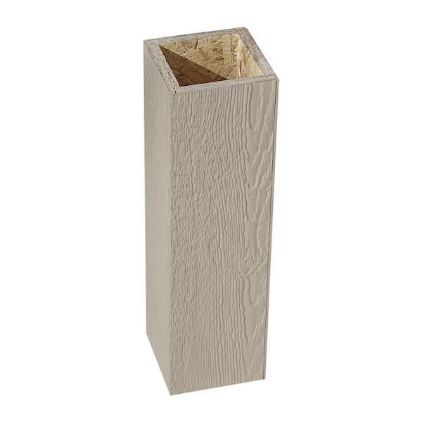 DIAMOND KOTE 6 in. x 6 in. x 12 ft. Oyster Shell Woodgrain Composite Prefinished Pro-Post Trim Wrap with Glue Column Kit