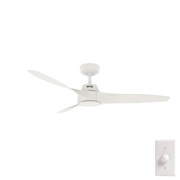 Hunter Mosley 52 in. Ceiling Fan White Indoor/Outdoor Fresh with Wall Control Included For Patios or Bedrooms
