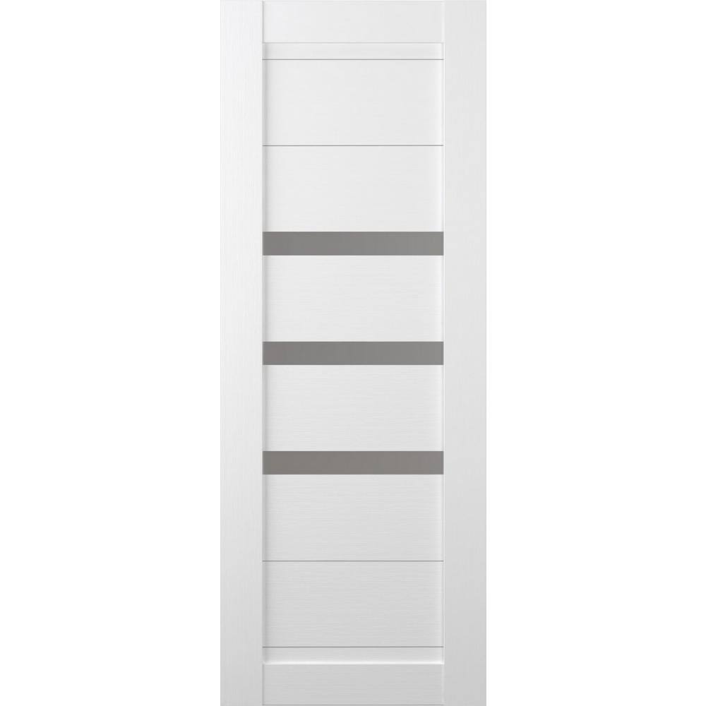 Dora 36 in. x 96 in. No Bore Solid Composite Core 3-Lite Frosted Glass Bianco Noble Wood Composite Interior Door Slab price history on PriceWatchPro
