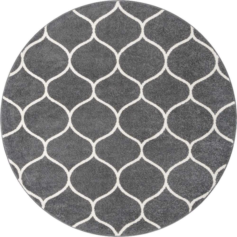 Trellis Frieze Rounded Dark Gray 7 ft. x 7 ft. Area Rug price history on PriceWatchPro