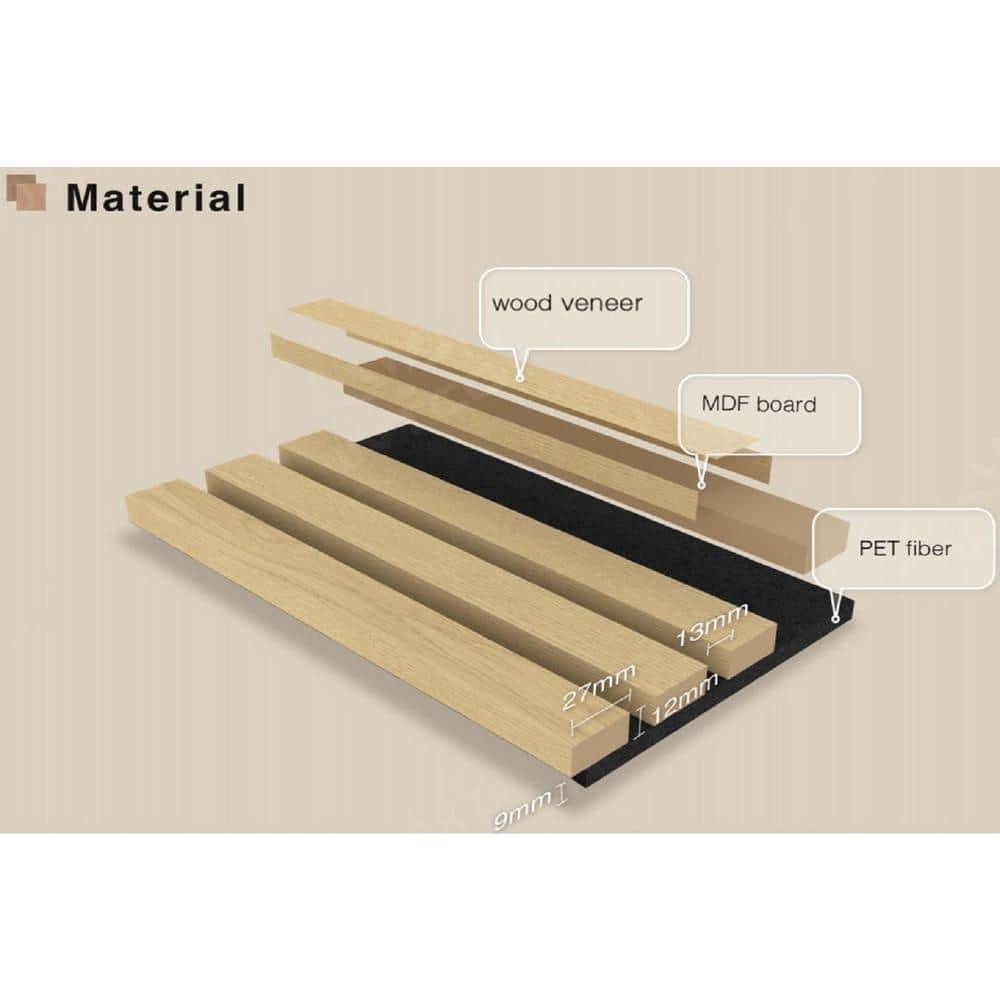 Teak 24'' x 94.5'' Acoustic Wood Wall Panels, Pack of 2