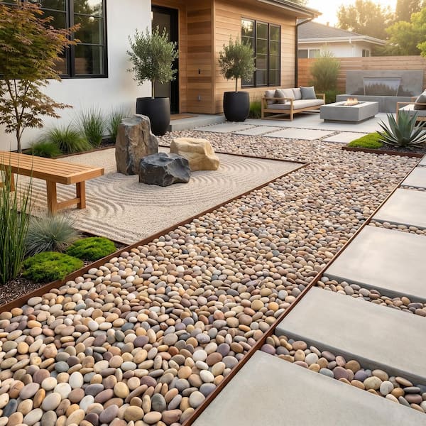 Rainbow Beach 0.4 cu. ft. (0.25 in. to 1.25 in.)  Bagged Landscape Pebbles -1Bag
