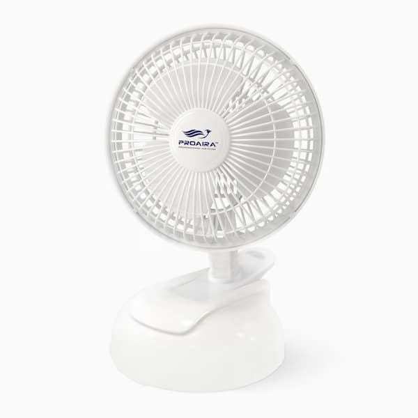 PROAIRA 6 in. Clip Desk Fan in White with Integrated Base DF6W The