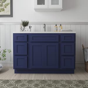 54 in. W x 21 in. D x 32.5 in. H Bath Vanity Cabinet without Top in Blue