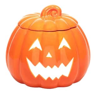 Scaredy Cat Pumpkin 3-D 1-Piece Treat Cookie Jar
