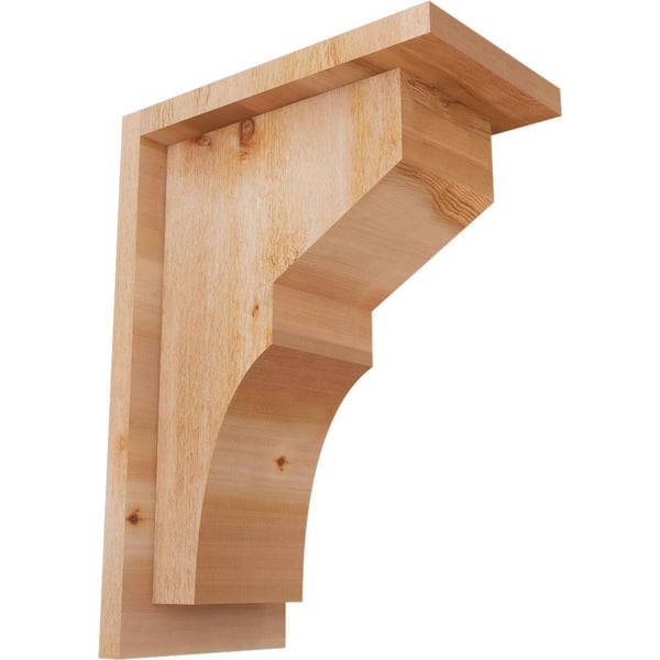 Ekena Millwork 6 in. x 10 in. x 14 in. Western Red Cedar Monterey Rough Sawn Corbel with Backplate