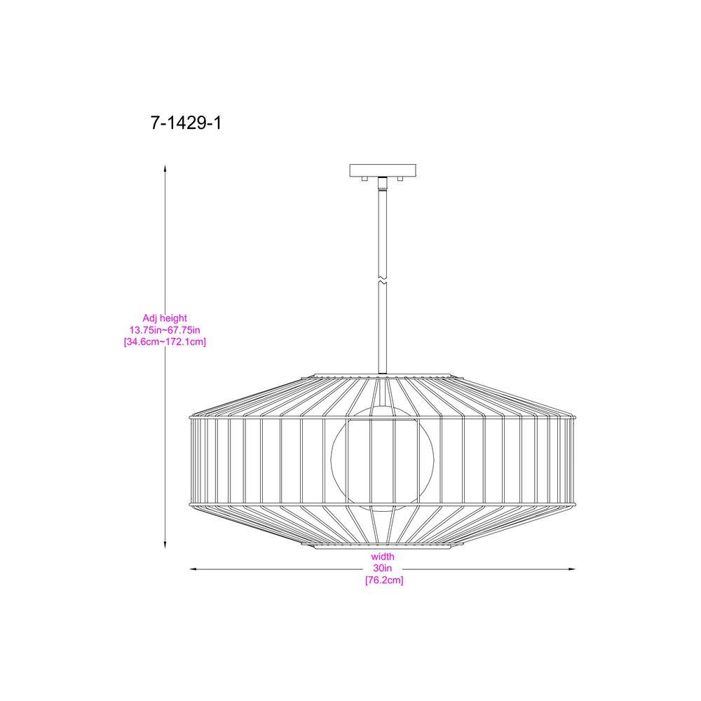 Matte Black Rattan and Glass Globe Pendant Light