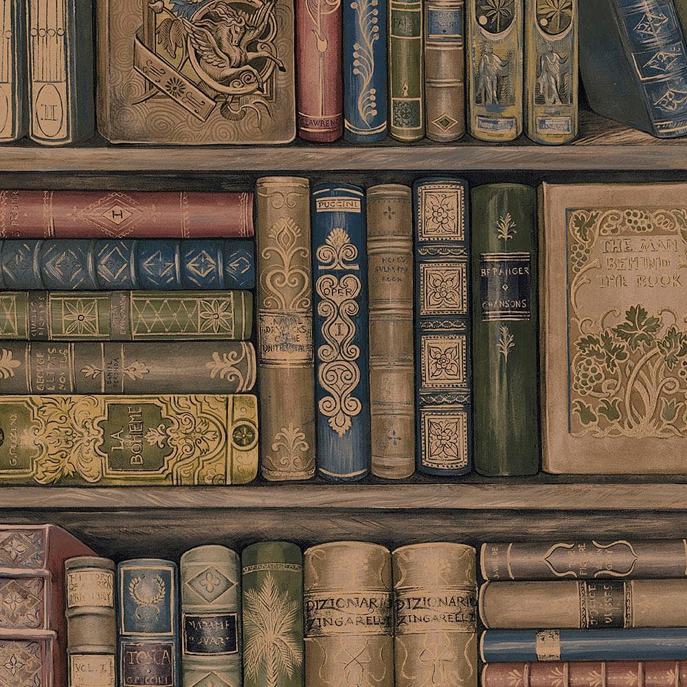 library bookshelf wallpaper