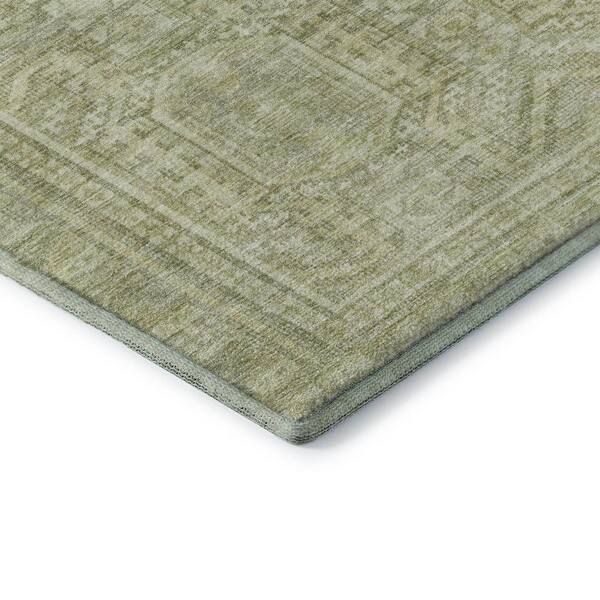 Mayfield Premium Machine Washable Abstract AMF1920 Sage 3 ft. x 5 ft. Area Rug