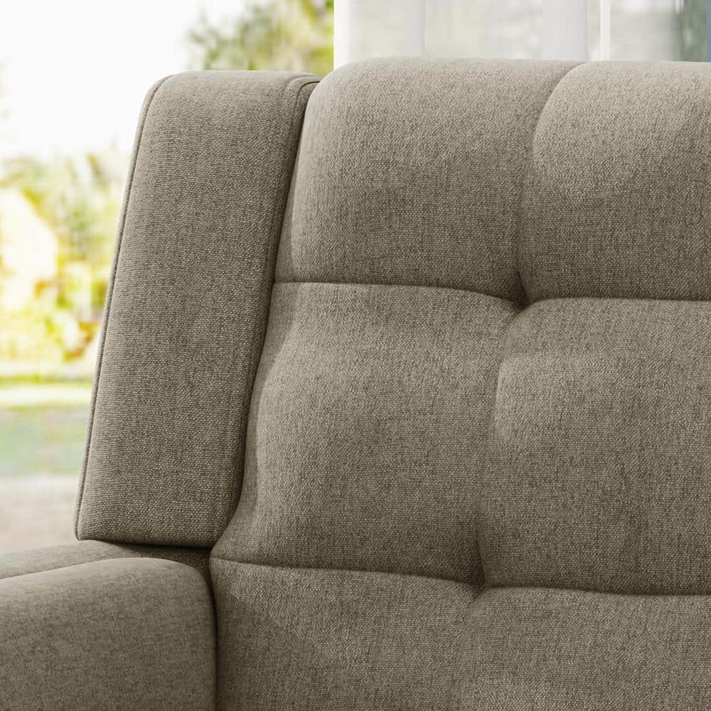 Mocha Modern Handcrafted Wood Accent Chair with Tufted Detail