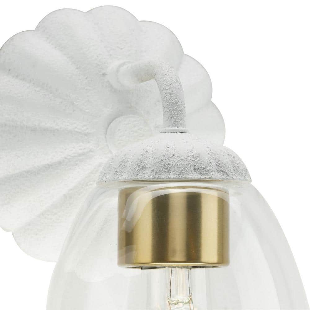 Quillan White Plaster Dimmable 1-Light Vanity Light