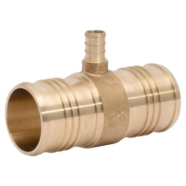 SharkBite 2 in. x 2 in. x 1/2 in. PEX Barb Brass Reducing Tee Fitting