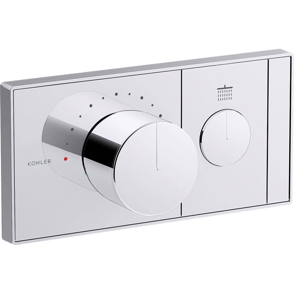 Polished Chrome Thermostatic Valve Control Panel with Knob