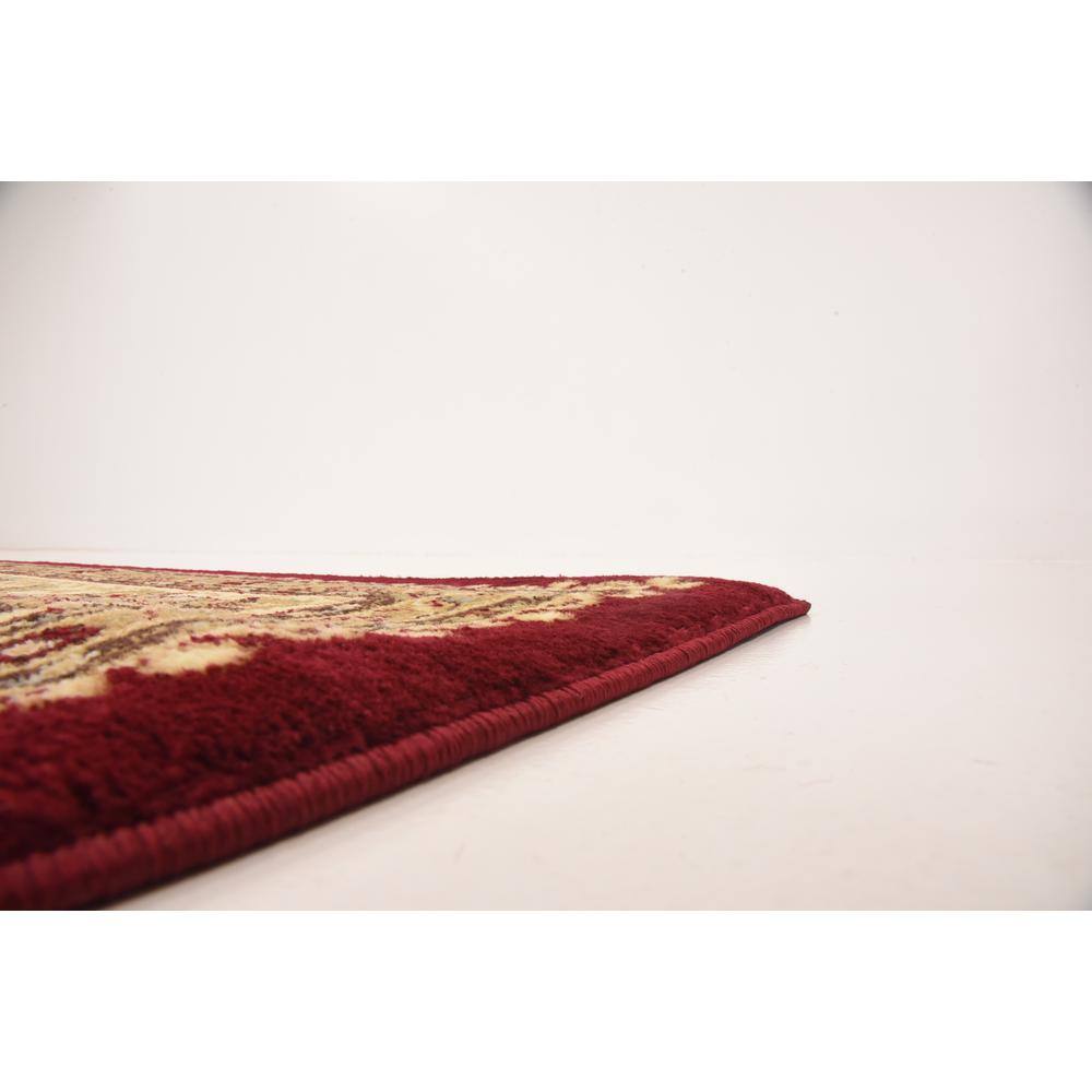 Elegant Red Square Synthetic Floral 8' Indoor Area Rug