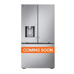 24 cu. ft Counter Depth MAX 3 Door French Door Refrigerator with Zero Clearance with Craft Ice in PrintProof STS