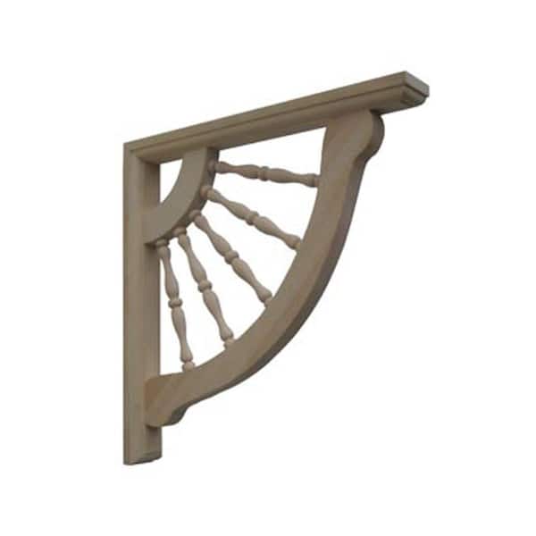 HOUSE OF FARA 1-1/2 in. x 12 in. x 12 in. Wood Spindle Shelf Bracket