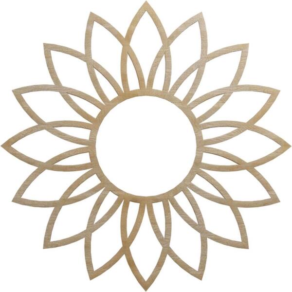 Ekena Millwork 0.375 in. x 26 in. x 26 in. Wood (Hickory) Medallion Moulding