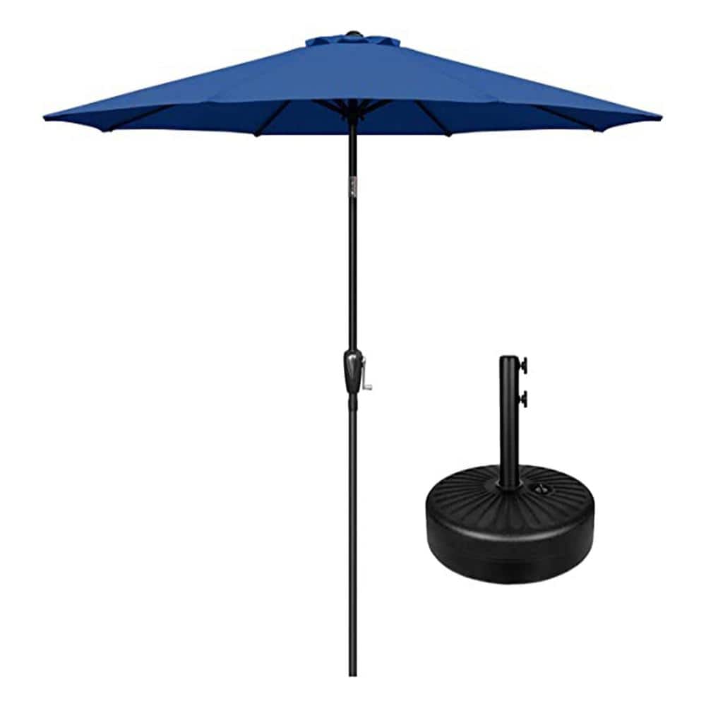 Aqqrra 9 ft. Outdoor Patio Market Umbrella With 20 in. Heavy-Duty Base Stan