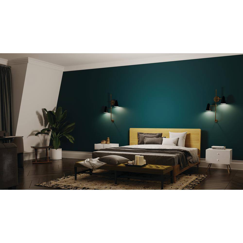 Sylvia Black and Brass 2-Light Wall Sconce