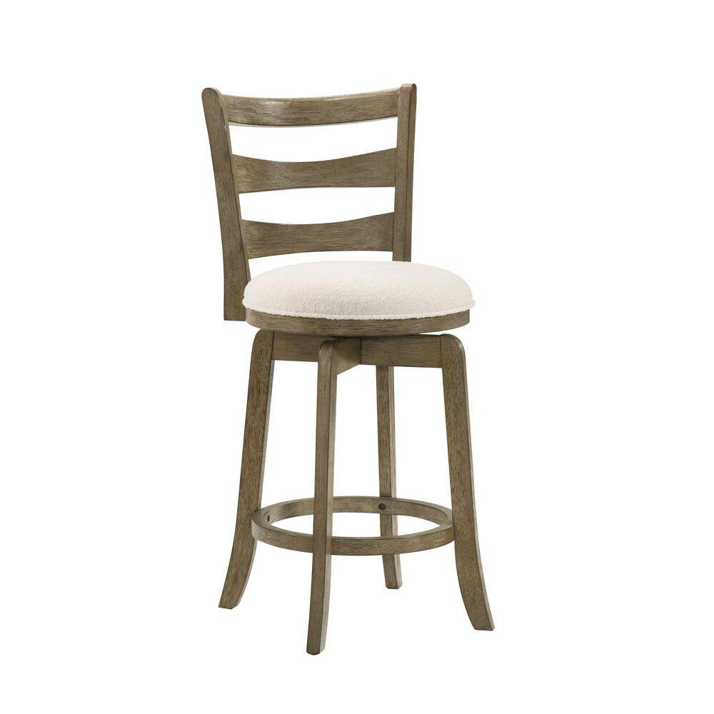 Melindra 39 in. H Counter Height White Low Back Wood Bar Stool with Fabric Seat price history on PriceWatchPro