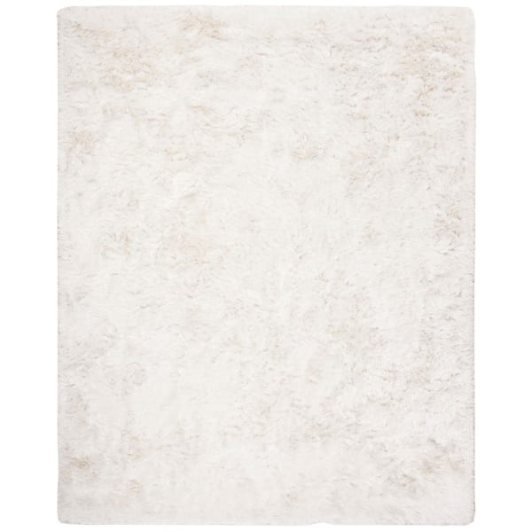 Ocean Shag 10 x 14 Ivory Solid Area Rug