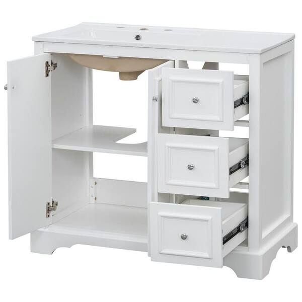 yuuu.　36 Ziyudura 36 in. Single Sink Freestanding White Bath Vanity with