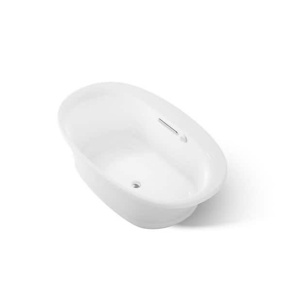 KOHLER Underscore 66 in. x 36 in. Oval Soaking Bathtub with Center