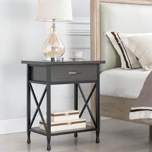 Chisel & Forge Wood and Metal Night Stand with Drawer