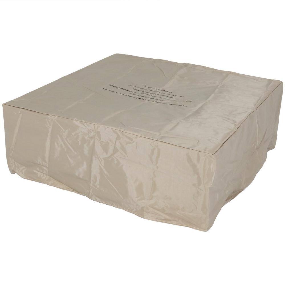 Gray Concrete Square Propane Gas Fire Pit Table