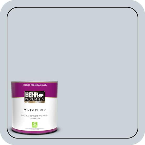 BEHR PREMIUM PLUS 1 qt. #N480-1 Light Drizzle Eggshell Enamel Low Odor Interior Paint & Primer