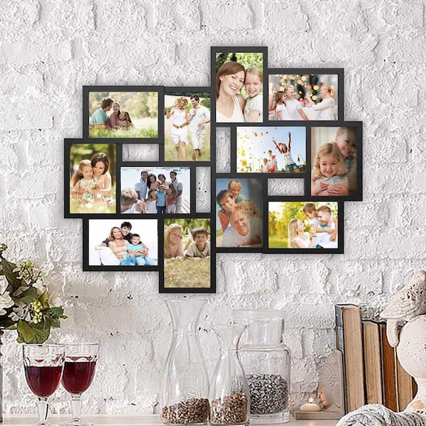 Lavish Home 12-Opening 4 in. x 6 in. Black Picture Frame Collage ...