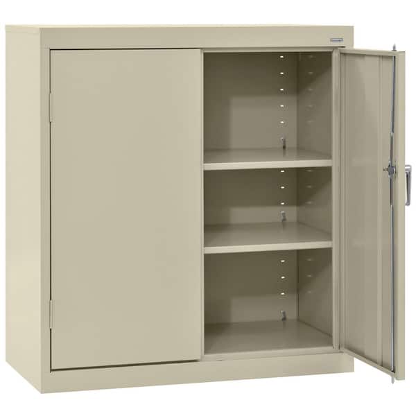 Classic Series Steel Preassembled Counter Height Freestanding Storage Cabinet In Putty (36 in. W x 36 in H x 18 in. D)