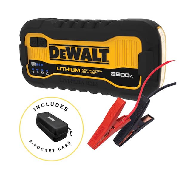 2500 Peak Amp Lithium Jump Starter with USB Power Bank and Carrying Case