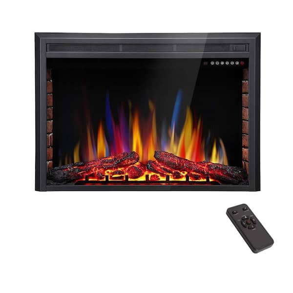 39 in. Ventless Electric Fireplace Insert with Remote Control, Timer, Colorful Flame Option, 750-Watt/1500-Watt