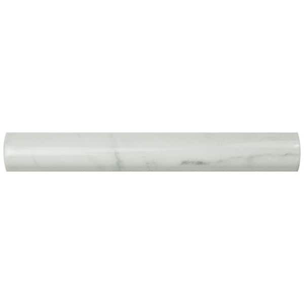 Merola Tile Classico Carrara Glossy Torello 3/4 in. x 6 in. Glossy Ceramic Wall Tile Trim
