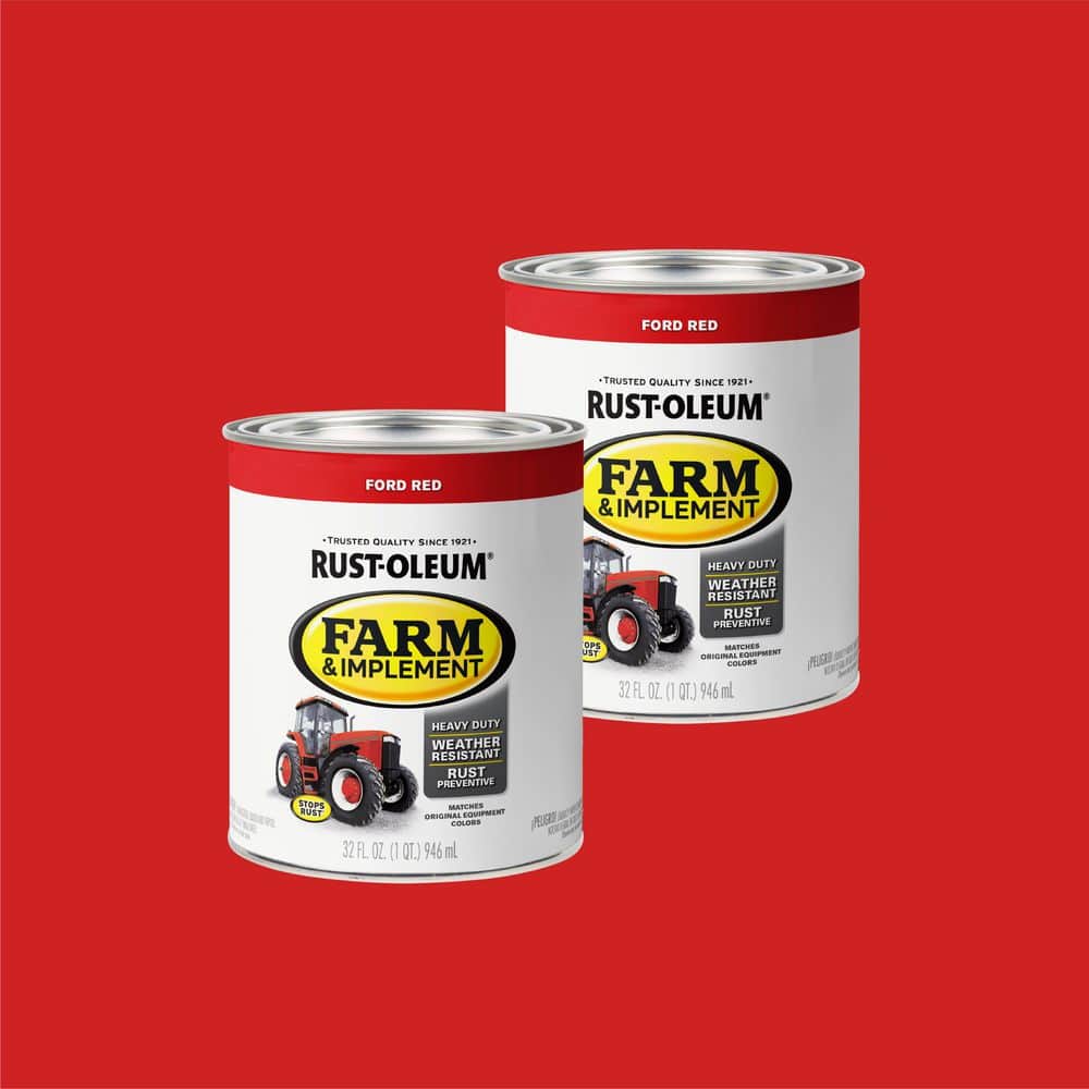 Rust-Oleum 1 qt. Farm Equipment Ford Red Enamel Paint (2-Pack)
