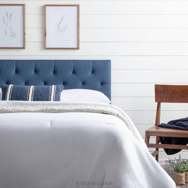 Details about  / Brookside Upolstered Headboard King Size Adjustable Height Wall Mounted Navy