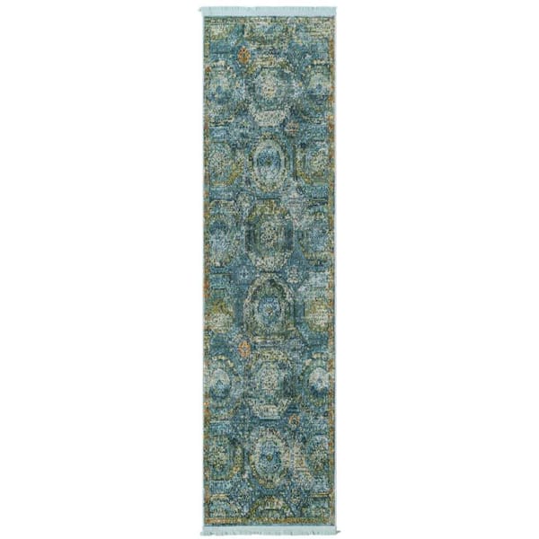 Unique Loom Baracoa Coppelia Light Blue 2' 0 x 8' 0 Area Rug 3184246 ...