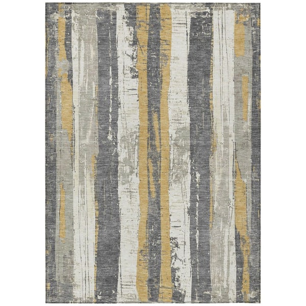 Chantille Machine Washable Indoor/Outdoor Abstract ACN1872 Gold 9 ft. x 12 ft. Accent Rug