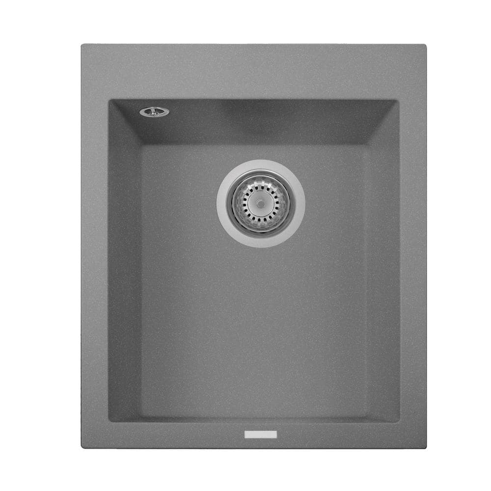 LaToscana ONE Series Quartz 16 in. 1Hole Drop in. Bar Sink in Titanium