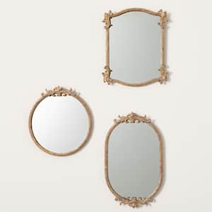 17.5 in, 13.75 in. and 13.25 in. Heirloom Ornate Mirror Gold (Set of 3)