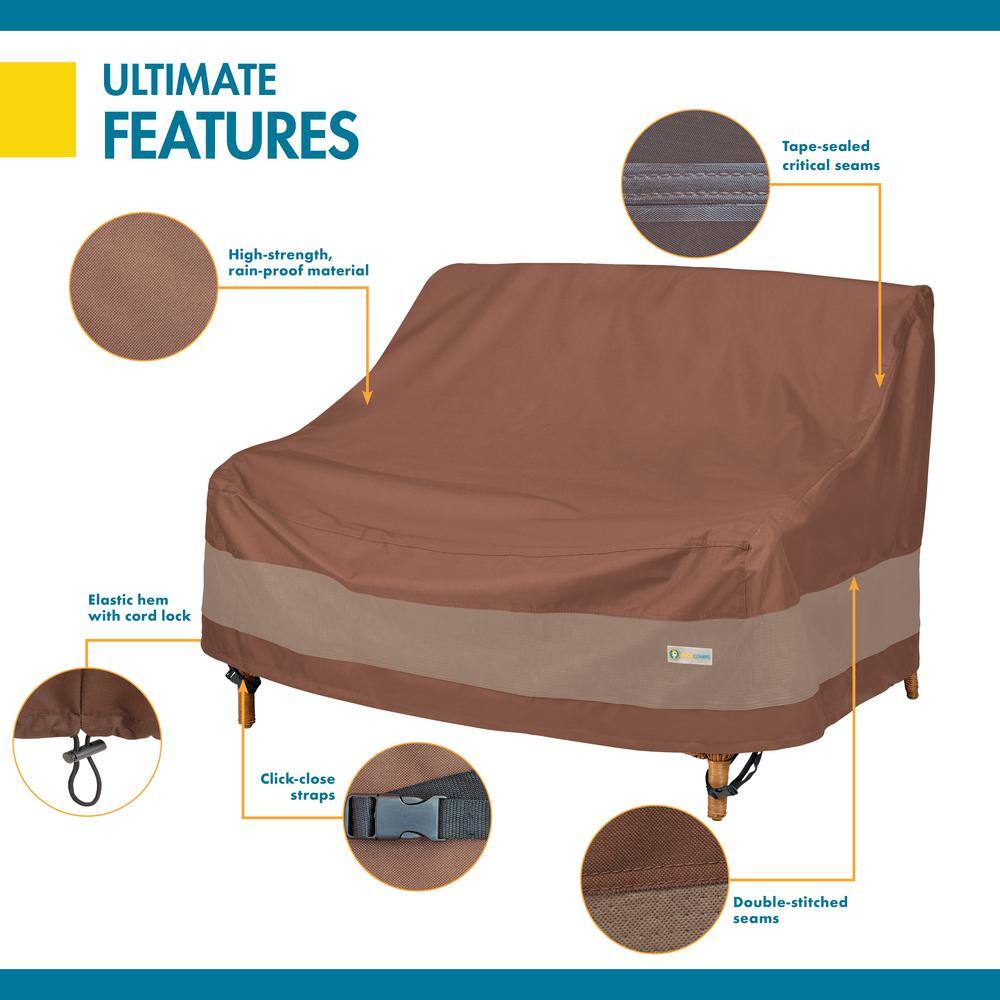 Ultimate Waterproof 58 Inch Deep Loveseat Cover in Mocha Cappuccino