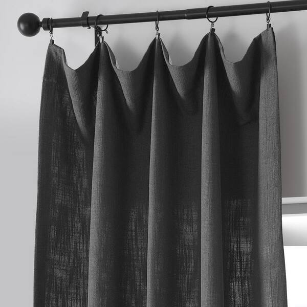 Exclusive Fabrics Furnishings Dark, Dark Grey Burlap Curtains