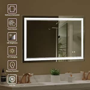 48 in. W x 30 in. H Rectangular Frameless Anti-Fog LED Light Wall Bathroom Vanity Mirror
