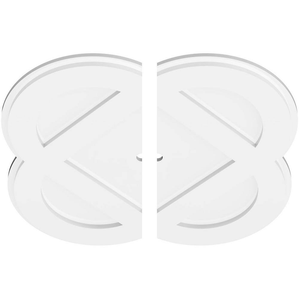 24" White PVC Contemporary Two-Piece Ceiling Medallion