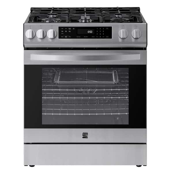 KENMORE 5.6 cu. ft. 5-Burners Front-Control True-Convection Gas Range in Stainless Steel