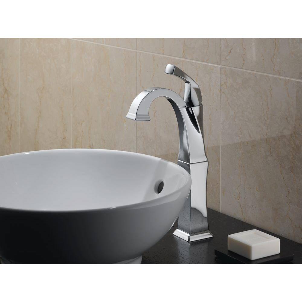 Chrome Single Hole Vessel Bathroom Faucet with Brass Construction