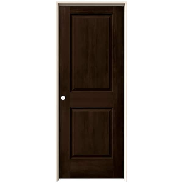 JELD-WEN 28 in. x 80 in. Carrara 2 Panel Right-Hand Hollow Core Espresso Stain Molded Composite Single Prehung Interior Door