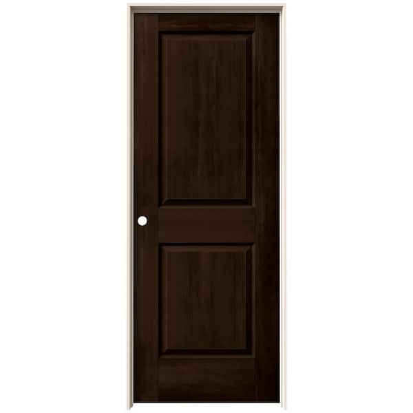 JELD-WEN 28 in. x 80 in. Carrara 2 Panel Right-Hand Solid Core Espresso Stain Molded Composite Single Prehung Interior Door